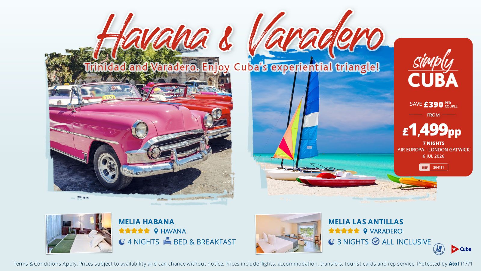 Trinidad and Varadero. Enjoy Cuba's experiential triangle!