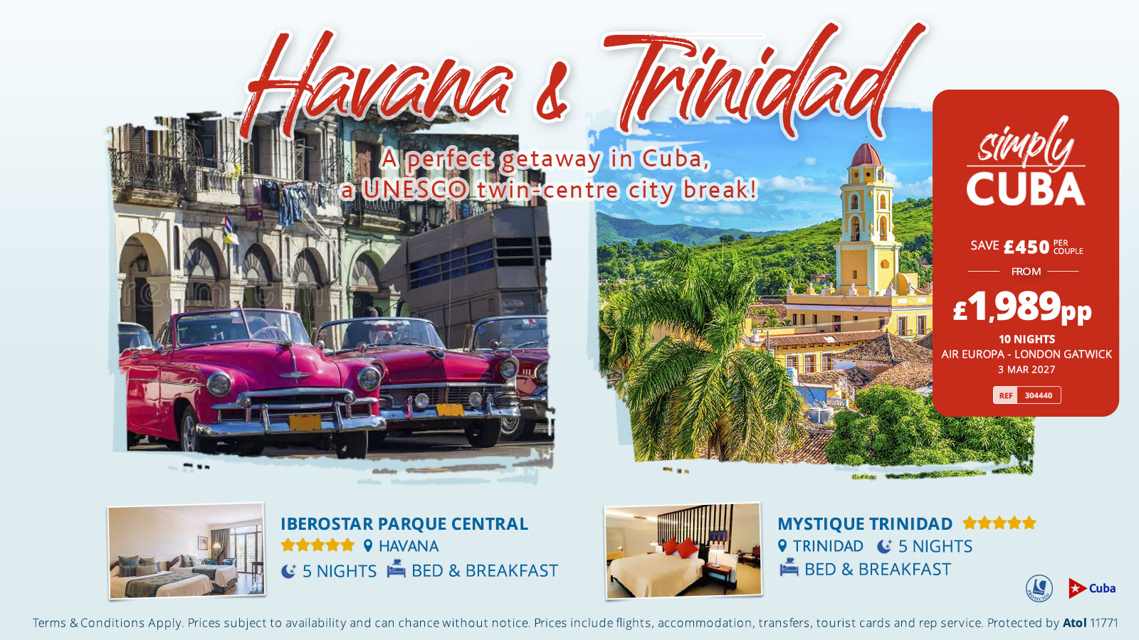 A perfect getaway in Cuba, a UNESCO twin-centre city break!